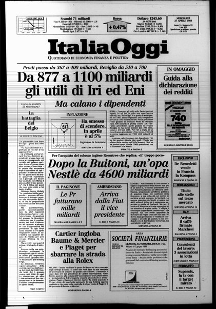 Italia oggi : quotidiano di economia finanza e politica